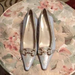 New CapolliniWoman’s sky blue and gold heels